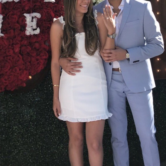 White Ruffle Mini Dress - Picture 3 of 3